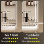 Backlit LED Illuminated Bathroom Mirror with LED Lights, Lighted Bathroom Makeup Wall Mounted Mirror with Demister Pad, Sensor Touch Switch, Horizontal/Vertical(A,H40*W60CM/H15.7*W23.6IN)