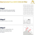 MervKing 20x25x2 Air Filter Actual Size: 19.7" x 24.7" x 1.75" MERV 13 MPR 1500-1900 | MADE IN USA | 12-Pack | Pleated HVAC AC Furnace Replacement