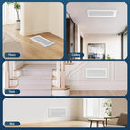 Magnetic Vent Covers with Vent Screen 5.1x11.3 Inch, White Mesh Vent Covers for Floor, Wall, Ceiling Air Vents to Block Dust, Pet Hair, Fits Standard HVAC Floor Registers in Home, RV, 3 Pack