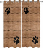 Wood Grain Outdoor Curtains for Patio Claws Animals Wooden Vintage Waterproof Outside Curtains with Grommet Top Weatherproof Curtain for Cabana Pergola Gazebo, 2 Pack, 54" W x 95" L