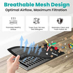 Efforest Floor Vent Covers Magnetic - 6 Pack Air Vent Filters Mesh Screen Dust Filter Vent Register Deflectors for Home HVAC AC Grilles & RV Vents - Strong Hold Washable (5.5x12 inch)