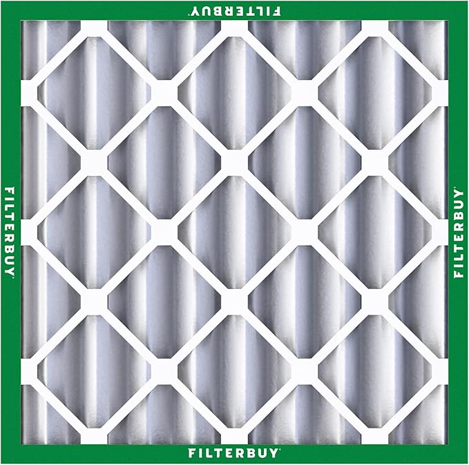 Filterbuy 13.25x13.25x4 Air Filter MERV 8 Essential Dust & Allergy Defense (5-Pack), Electrostatic Pleated HVAC AC Furnace Filters Replacement, Made in USA (Actual Size: 13.25 x 13.25 x 3.63)