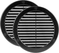 Vent Systems 6" Inch (Opening Dimensions) - Pack of 2 - Black Soffit Vent Cover - Plastic Round Air Vent Grille - Built-in Mesh Screen - HVAC Register Louver for Bathroom, Home, Kitchen