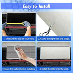 Air Vent Filters Kit, 20"X140" Cut to Size Air Filter Material, MERV 8 Electrostatic Air Filter, Vent Filters for Home Floor, Rv Ac Vent, Ceiling, Refrigeration, HVAC Furnace Vent, Etc