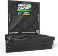 PuroAir MegaFilter - 12x12x1 Air Filter MERV 13 Activated CarbonTech Defense - Heavy Duty 3 Layer Furnace Filters Allergens, Pollen, Dust, Pet Dander, Smoke, Odors - HVAC Air Filter 12x12x1 (4-Pack)