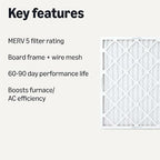 Amazon Basics MERV 5 AC Furnace Air Filter, Cardboard, 20x25x1 Inches, Pack of 6 (Actual Size: 19.75" x 24.75" x 0.75")
