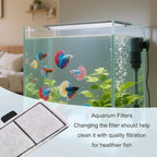12pcs Filter Cartridges for Top Fin EF-S & BF5 BETTAFLO, 3.7x2.1in/9.5x5.5cm Fish Tank Filter Cartridge Replacement Parts for Aquarium Water Filtration (Grey)
