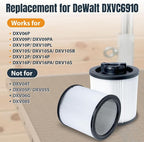 POWERTEC DXVC6910 Cartridge Filter for DeWalt 6-16 Gal. Wet/Dry Vacuums, Shop Vac Filters for DXV09PA, DXV10S-QT, DXV09P-QTA, DXV06P-QT, DXV10P-QT Shop Vacuum, 1 Pack (75120)