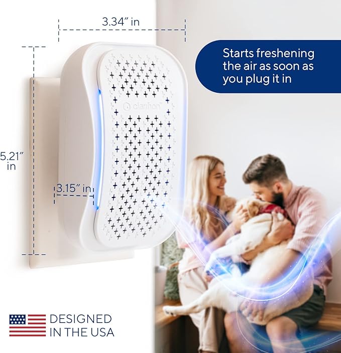Clarifion - DSTx 2.0 Portable Air Purifier (3 Pack) - Plug In Air Ionizer HEPA Air Filter, Mini Personal Air Purifiers For, Bedroom and Pets Helps With Dust, Smoke, Airborne Dust and Odors