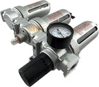 1/4" NPT MID FLOW Filter Regulator Coalescing Desiccant Dryer System For Compressed Air Lines, Poly Bowls, Great For Paint Spray And Plasma Cutter (AUTO DRAIN)