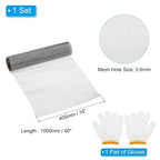 PATIKIL 40" L x 16" W Woven Wire Mesh, 30 Mesh 304 Stainless Steel Air Vent Filter Screen with Gloves for Window Security Vent Cover Filtration Animals Fence