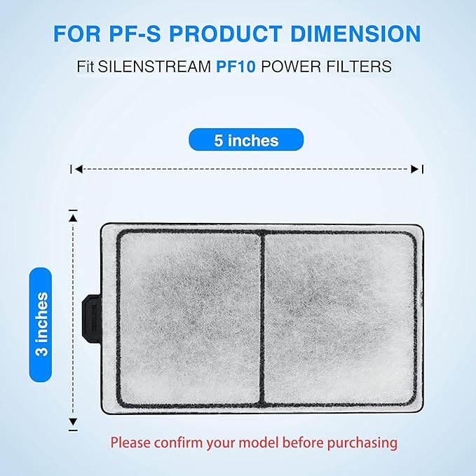HiTauing 15 Packs PF-S Filter Cartridge for Silenstream PF10 Power Filters, Only Fit to Model PF10 Power Filters