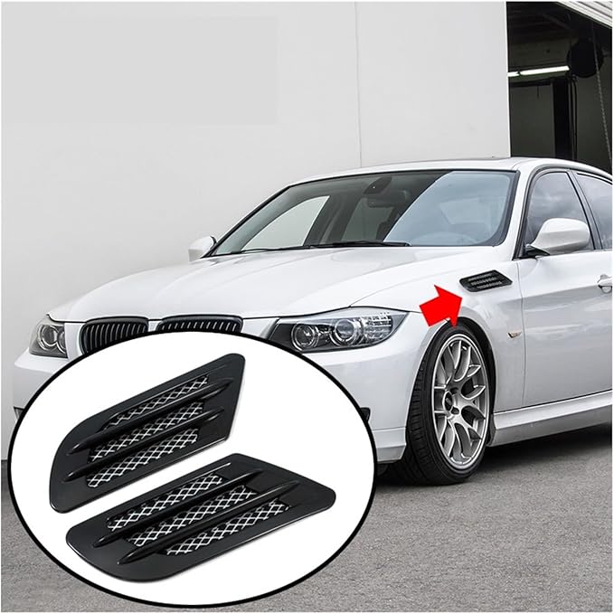 Universal Car Hood Scoop Air Intake Vent Cover Compatible With Golf 4 5 6 7 Compatible For Mazda CX5 Compatible For BMW F10 F30 E90(Black)
