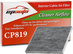 EPAuto CP819 (CF11819) Cabin Air Filter with Activated Carbon, Replacement for Hyundai Santa Fe, Kia Optima, Chevy Equinox, GMC Terrain, Saturn Vue - Fits 2008–2021 Models