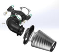 Big Sucker cone Air filter intake for harley air Cleaner Sportster Softail fatboy heritage dyna touring street road king Glide (Nake - BLACK, TypeD : Touring M8 17-UP, Softail 18-UP)