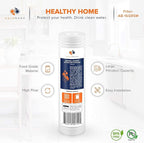 Aquaboon 5 Micron 10 x 2.5 Grooved Sediment Water Filter Replacement for Whole House Filter Cartridge Compatible with AP110, WHKF-GD05, CFS110, 4-Pack