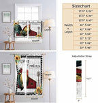 Farmhouse Rooster Living Room Curtains 96 Inch Length, Window Curtains Tab Top, Rustic Red Barn Windmill Sunflowers Light Filtering Window Treatments Drapes 52"x96" 2 Panel