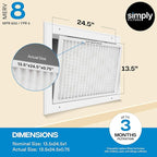 Simply 14x22x1 Air Filter, Merv 8, 6 Pack, For Home AC Furnace & HVAC (Actual Size: 13.94"x21.94"x0.75") DUST, Pet, & Allergy Control