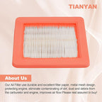 TIANYAN 17211-Z8B-901 Air Filter for Honda GCV160LAO GCV190LA GC190LA HRR216 HRB216 HRB217 HRC216 HRS216 HRT216 HRZ216 HRX217 EB2800I EG2800I Generator Lawn Mower Air (2 pcs)