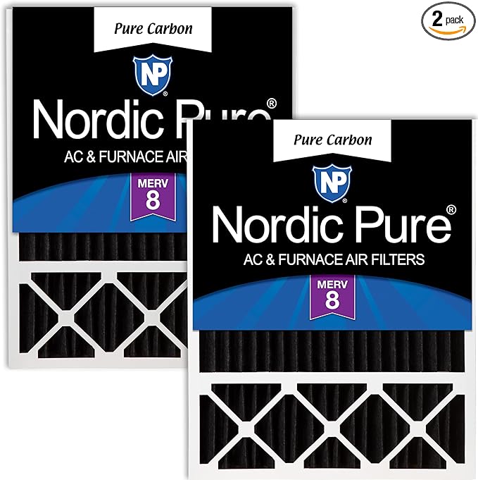 Nordic Pure 20x25x5 (Actual Size: 19 3/4 x 24 3/4 x 4 3/8) Lennox X6673 X6675 Replacement Odor Reduction Merv 8 Filter 2 PK