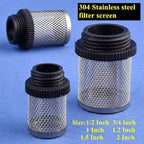 Durable 304 Stainless Steel Water Filter Screen - 1/2" to 2" External Thread for Aquariums, Ponds, Hydroponics(10Pcsx1In)