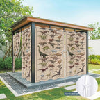 Vintage Outdoor Curtains for Patio Dinosaurs Biographies Retro Waterproof Outside Curtains with Grommet Top Weatherproof Curtain for Cabana Pergola Gazebo, 2 Pack, 54" W x 84" L