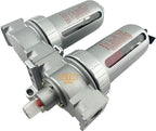 3/8" NPT MID FLOW 2 Stages Coalescing Filter Desiccant Dryer System For Compressed Air Lines, Poly Bowls, Great For Paint Spray And Plasma Cutter