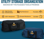 Rugged Tools Tool Bag Combo - Includes 1 Small & 1 Medium Toolbag - Organizer Tote Bags for Electrician, Plumbing, Gardening, HVAC & More