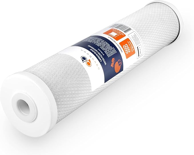 Aquaboon 4,5 x 20 inch Carbon Filter Cartridge - 5 Micron Coconut Shell CTO Filter - Whole House Well Water Filtration - Matches DB20P, CTO20BB, Pentek FLOPLUS-20BB, 155312-43, CBC-20BB (2 Pack)