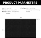 Cut-to-Fit Activated Carbon Filter Sheet Charcoal Air Vent Filters Pad Black Range Hood AC Replacement Fabric Filter 1 Pack 16" x 48" x 0.125"