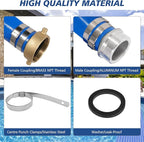 1.5" x 100 ft Backwash Hose for Swimming Pools, Heavy Duty PVC Lay Flat Water Discharge Hose,Durable Pool Drain Hose with Aluminum Pin Lug Fittings for Pump And Filters