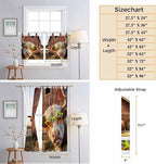 Farm Yaks Kitchen Curtains 24 Inch Length, Small Window Curtains Tab Top, Farmhouse Barn Funny Animals Butterfly Light Filtering Short Window Treatments Tier Drapes 27.5"x24" 2 Panel