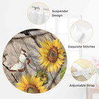 Farmhouse Sunflowers Bedroom Curtains 63 Inch Length, Window Curtains Tab Top, Rustic Barn Doors Flowers Butterfly Wooden Light Filtering Window Treatments Drapes 42"x63" 2 Panel
