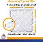 Filter King Air Filters 21.75x21.75x1 | 12 Pack | MERV 13 | HVAC Pleated AC Furnace Filters | Air Purifier | Replacement Filters for Clean, Healthy & Fresh Environment| MADE IN USA