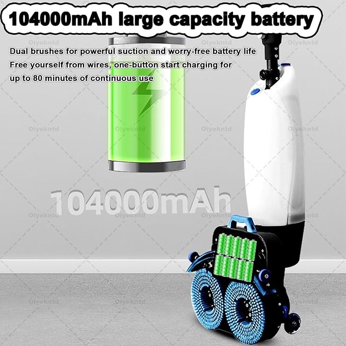 Commercial Floor Scrubber Machine Lightweight Electric Floor Cleaner with 17" Cleaning Width, Rotary Double Brushes, 360° Rotating Head, Efficiently Scrubs The Floor and Leaves it Dry Grey
