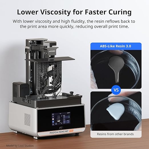 ANYCUBIC ABS-Like Resin 3.0, 3D Printer Resin with Enhanced Strength and Toughness, High Precision and Minimal Shrinkage, Wide Compatibility for All LCD Resin 3D Printers (Black, 4kg)