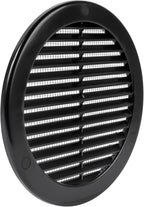 Vent Systems 6" Inch (Opening Dimensions) - Pack of 100 - Black Soffit Vent Cover - Plastic Round Air Vent Grille - Built-in Mesh Screen - HVAC Register Louver for Bathroom, Home, Kitchen