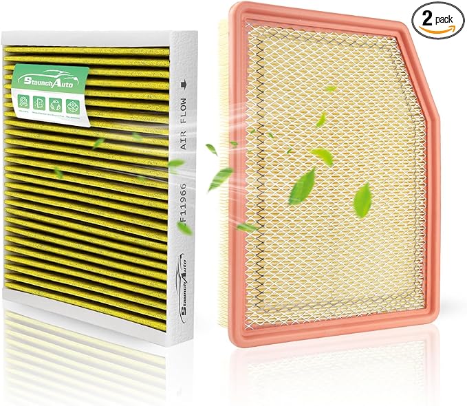 Engine and Cabin Air Filter Combo for 2019-2026 Silverado 1500＆Sierra 1500, 2021-2026 Tahoe＆Suburban＆Yukon, 2021-2026 Escalade Engine Air Filter Replacement Car Accessories CF11966 CA12405-2pack