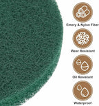 HARFINGTON 24pcs Scrubber Scouring Pads 180 Grits 4 Inch Drill Power Brush Hoop and Loop Surface Conditioning Disc Drill Scuffing Disc Scrub Pads for Home Kitchen Cleaning, Green
