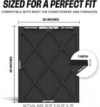 PuroAir MegaFilter - 20x25x1 Air Filter MERV 13 Activated CarbonTech Defense - Heavy Duty 3 Layer Furnace Filters Allergens, Pollen, Dust, Pet Dander, Smoke, Odors - HVAC Air Filter 20x25x1 (4-Pack)