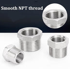 2 Pcs 304 Stainless Steel Reducer Hex Bushing, 3/8" Male NPT to 1/4" Female NPT（ 3/8"MNPT - 1/4"FNPT） Pipe Fitting Hex Bushing, Heavy Duty Pipe Fitting Reducer Adapter (3/8" - 1/4")