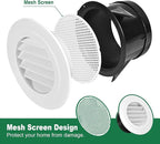 Soffit Vents 6 Inch, Round Exhaust Air Vent Cover with Built-in Fly Screen for Bathroom Kithchen Office Home, White 1P
