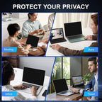 2Pack Magnetic 15.6 Inch Laptop Privacy Screen 16:9 Aspect Ratio, Removable Anti-Blue/Glare Protector Film, Anti Spy Desktop Security Private Filter 15.6in