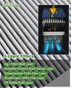 2-Pack HEPA Cabin Air Filter Fits for Hyundai/Kia Captiva sport equinox Terrain Vue Santa Fe Sedona Activated Carbon Cabin Filter Replacement CF11819 CP819 Car Accessories