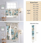 Teal Blue Tulips Bathroom Curtains 63 Inch Length, Window Curtains Tab Top, Spring Floral Barn Doors Vintage Wood Beige Light Filtering Window Treatments Drapes 52"x63" 2 Panel