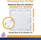 Filter King 22.25x25x1 Air Filter | 6-PACK | MERV 13 | HVAC Pleated AC Furnace Filters | MADE IN USA | Actual Size: 22.25 x 25 x .75"