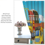 Kids Cartoon Construction Window Curtains, Funny Construction Site Cars and Helicopter Rod Pocket Decorative Windows Curtain for Children Teens Room Decor 63x63in (30% Blackout)