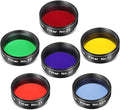 Astromania Telescope Filter Set, 1.25 inches Six Color Filters Kit (Red, Orange, Yellow, Green, Dark Blue, Light Blue), Telescope Accessories to Enhance Moon Planetary View for Astronomical Telescopes