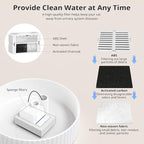 Ceramic Cat Water Fountain, 2.1L/71oz Cupcake Pet Water Fountain for Cats and Dogs, Automatic Pet Drinking Fountain with Pump, Filter & Foam (White)