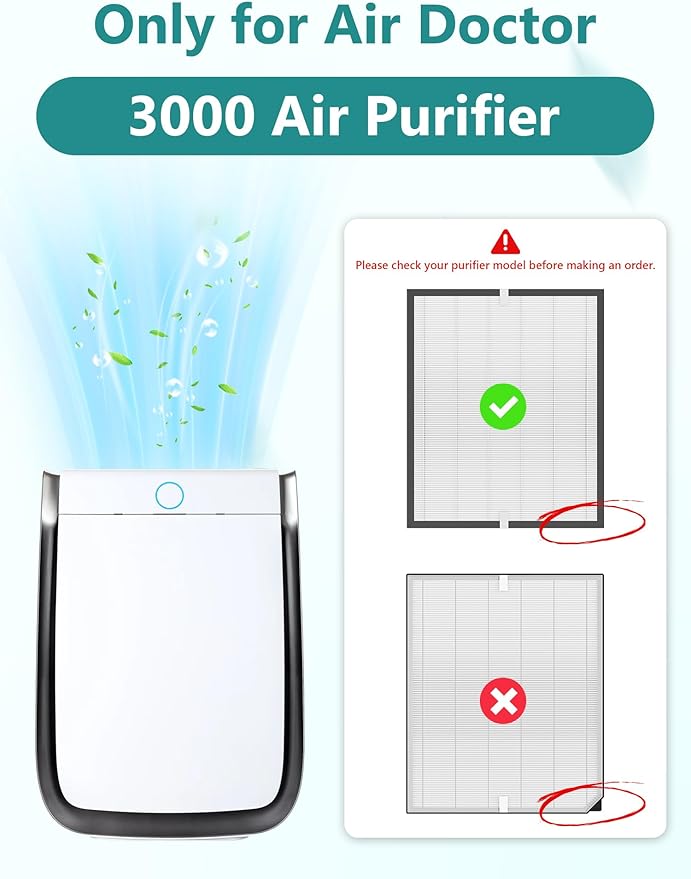 3000 Replacement Filter Compatible with Air Doctor 3000 Air Purifier, 2 Premium Filter,Compare to ADF3001